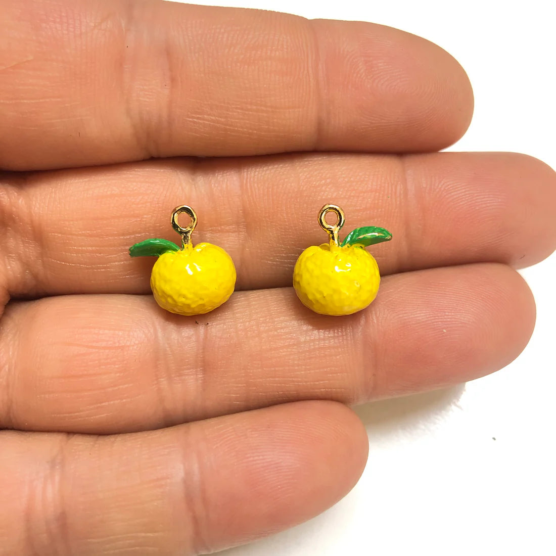 Altın Kaplama Üç boyutlu Sarı Mandalina Sallantı