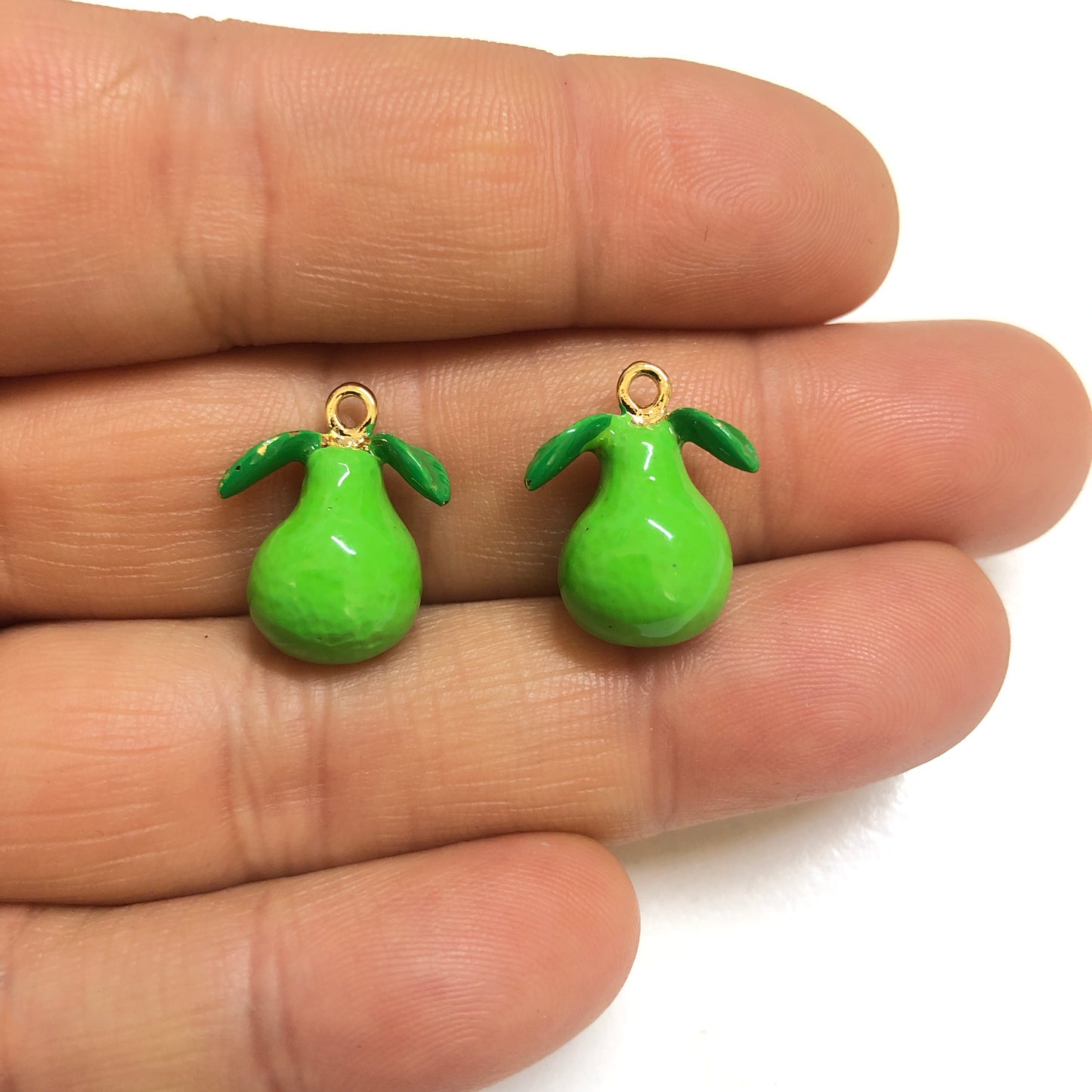 Altın Kaplama Üç boyutlu Yeşil Armut Sallantı