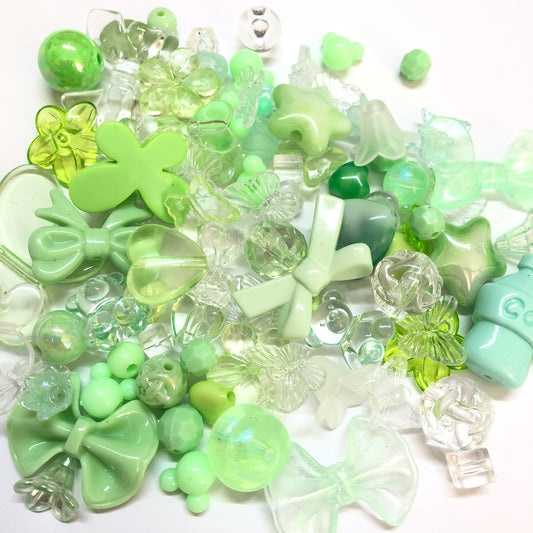 Akrilik Boncuk- Karışık Renkli Yeşil