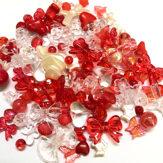 Akrilik Boncuk- Karışık Renkli Kırmızı