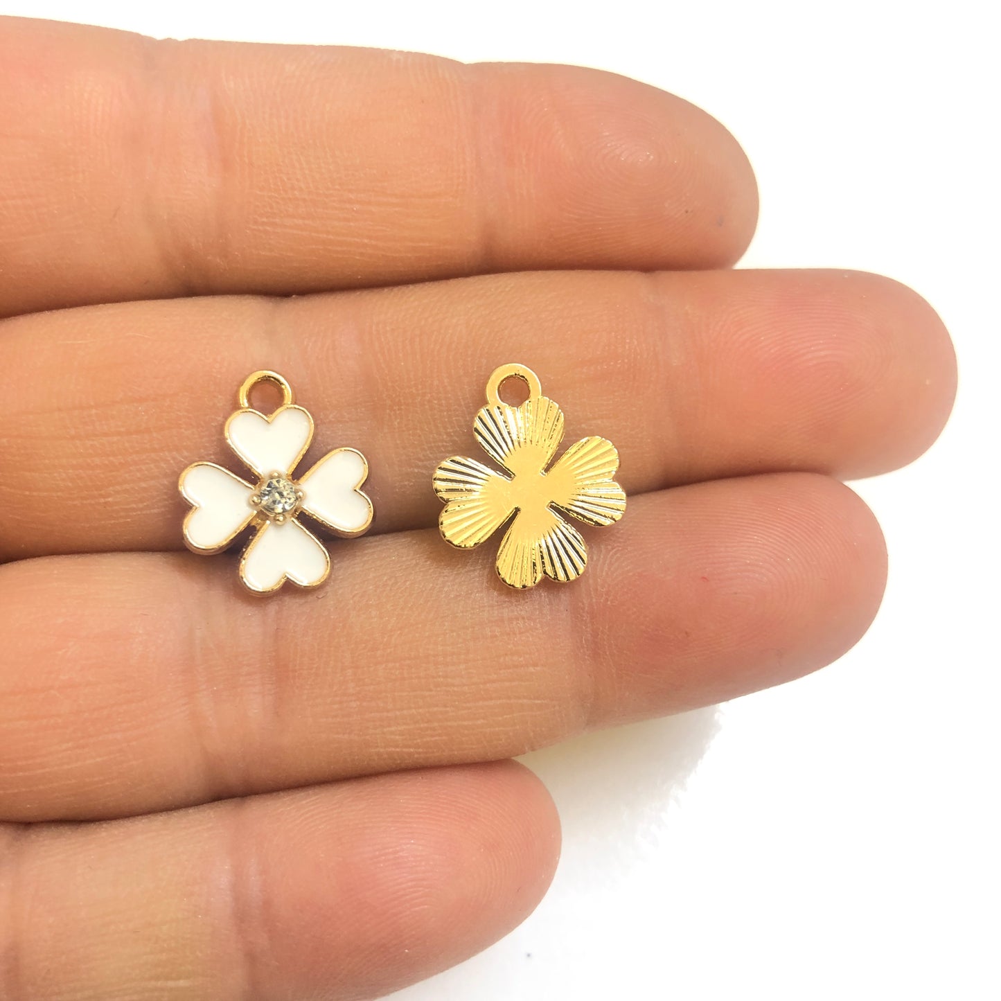 Gold Plated Enamel Strawberry Shaking Attachment - Neon Green