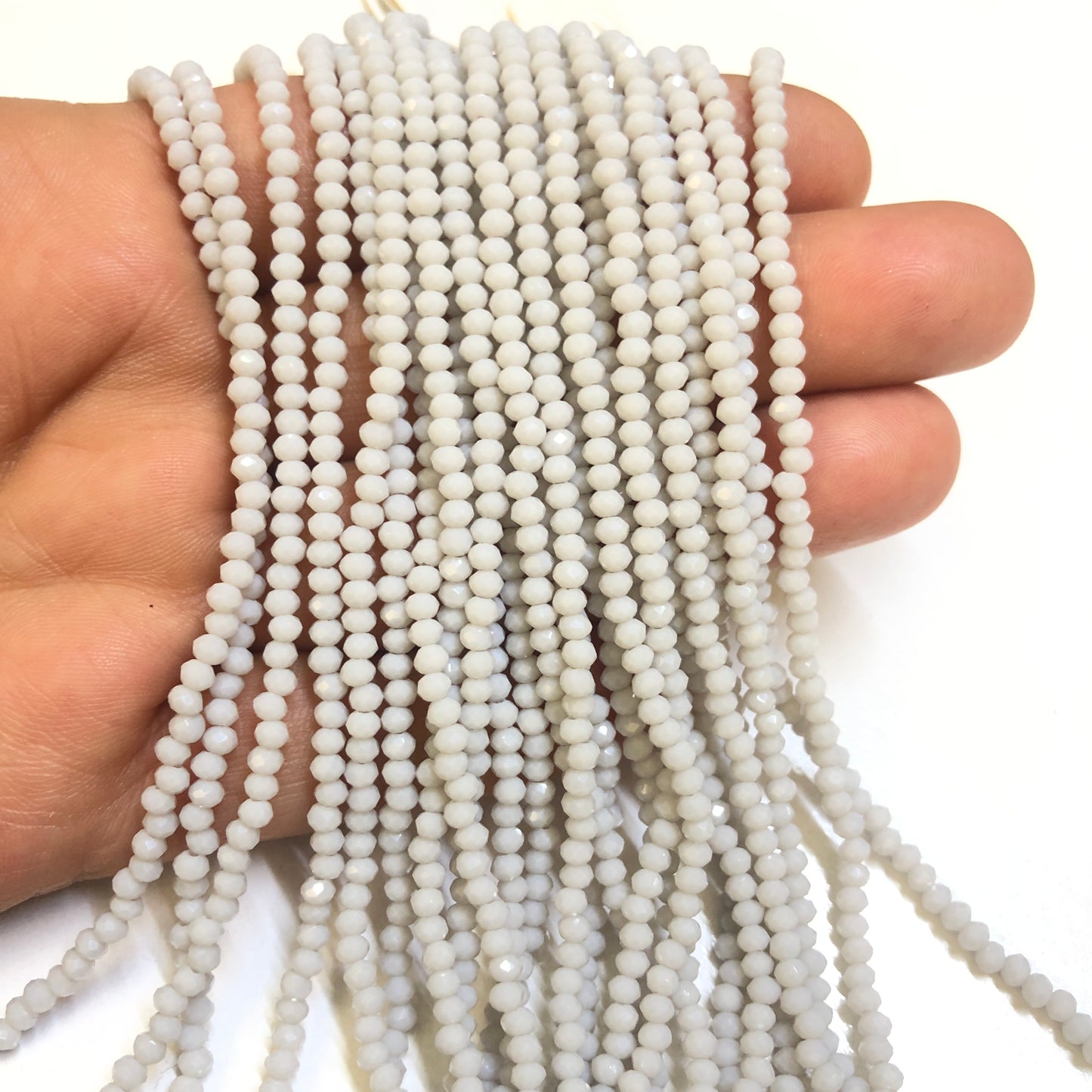 Kristal Boncuk, Çin Kristali-2mm- 8 - Açık Gri