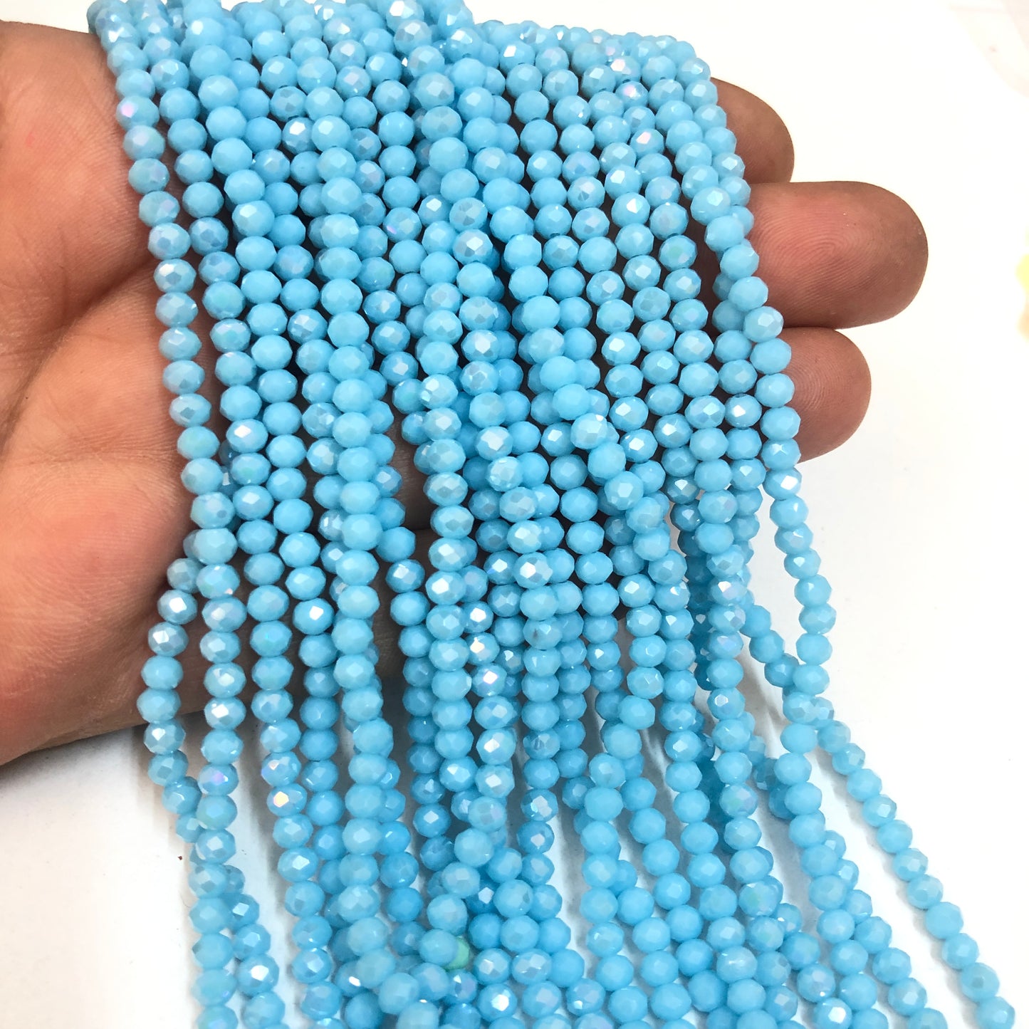 Kristal Boncuk, Çin Kristali-4mm - 14 - Janjan Bebe Mavi