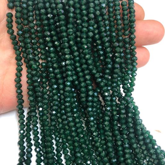 Kristal Boncuk, Çin Kristali-4mm - 21 - Şeffaf Zümrüt