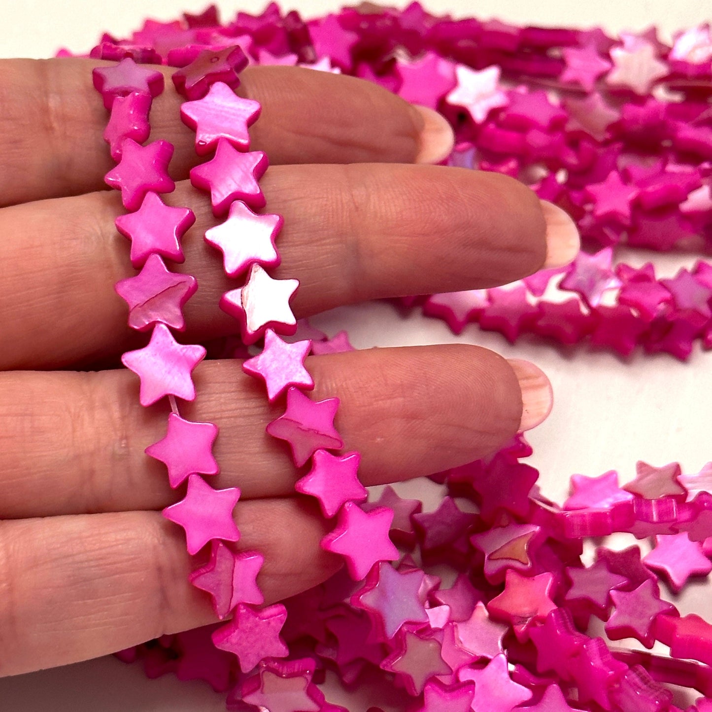 8mm Sedef Yıldız - Fuşya - 90