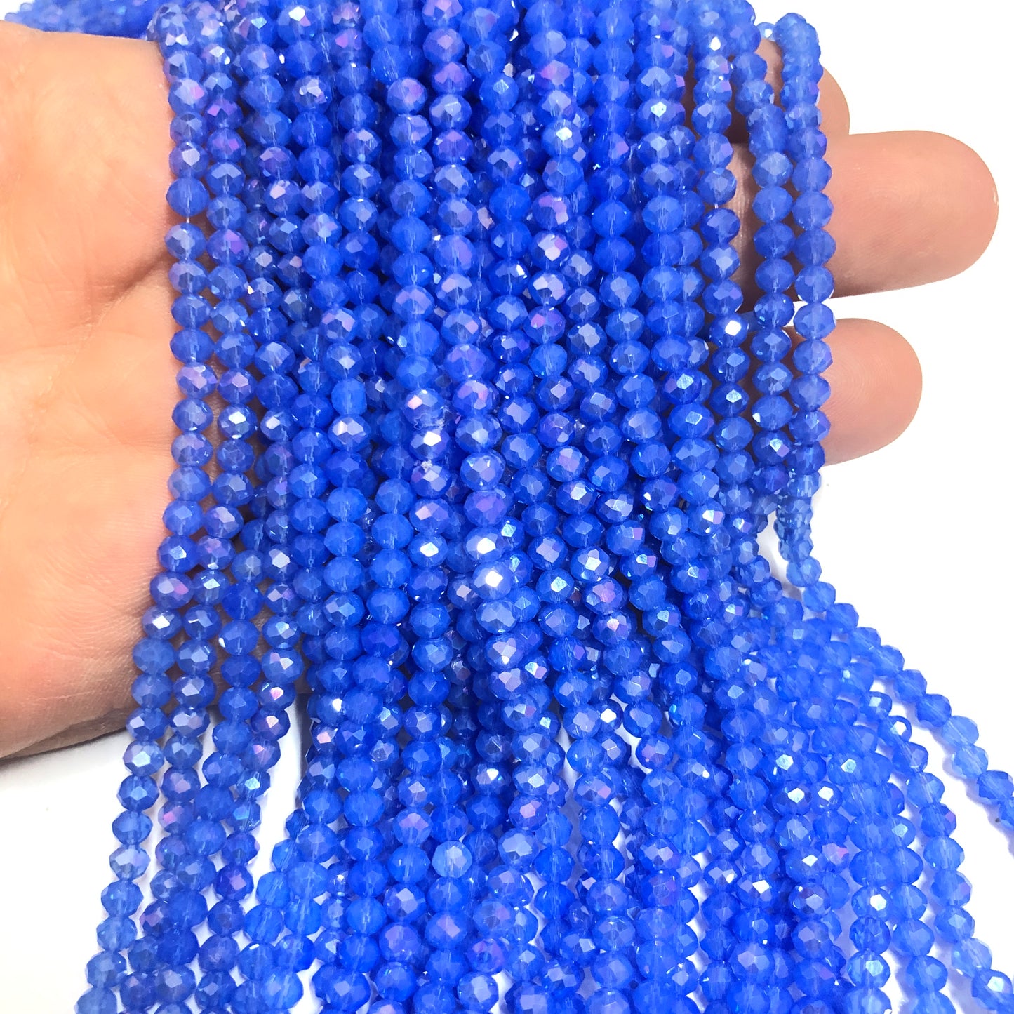 Kristal Boncuk, Çin Kristali-4mm - 62- Janjan Buzlu Koyu Leylak