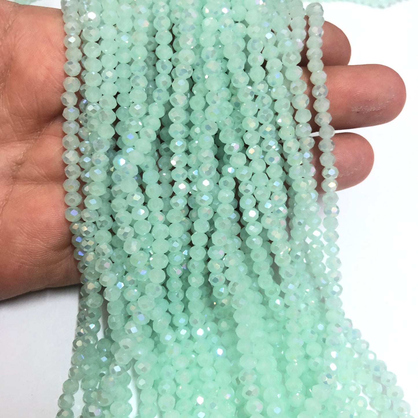 Kristal Boncuk, Çin Kristali-4mm - 63- Janjan Buzlu Su Yeşili