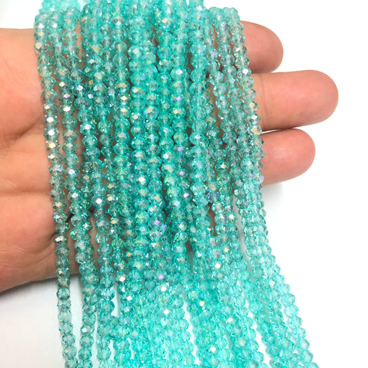 Kristal Boncuk, Çin Kristali-4mm - 70- Şeffaf Janjanlı Mint