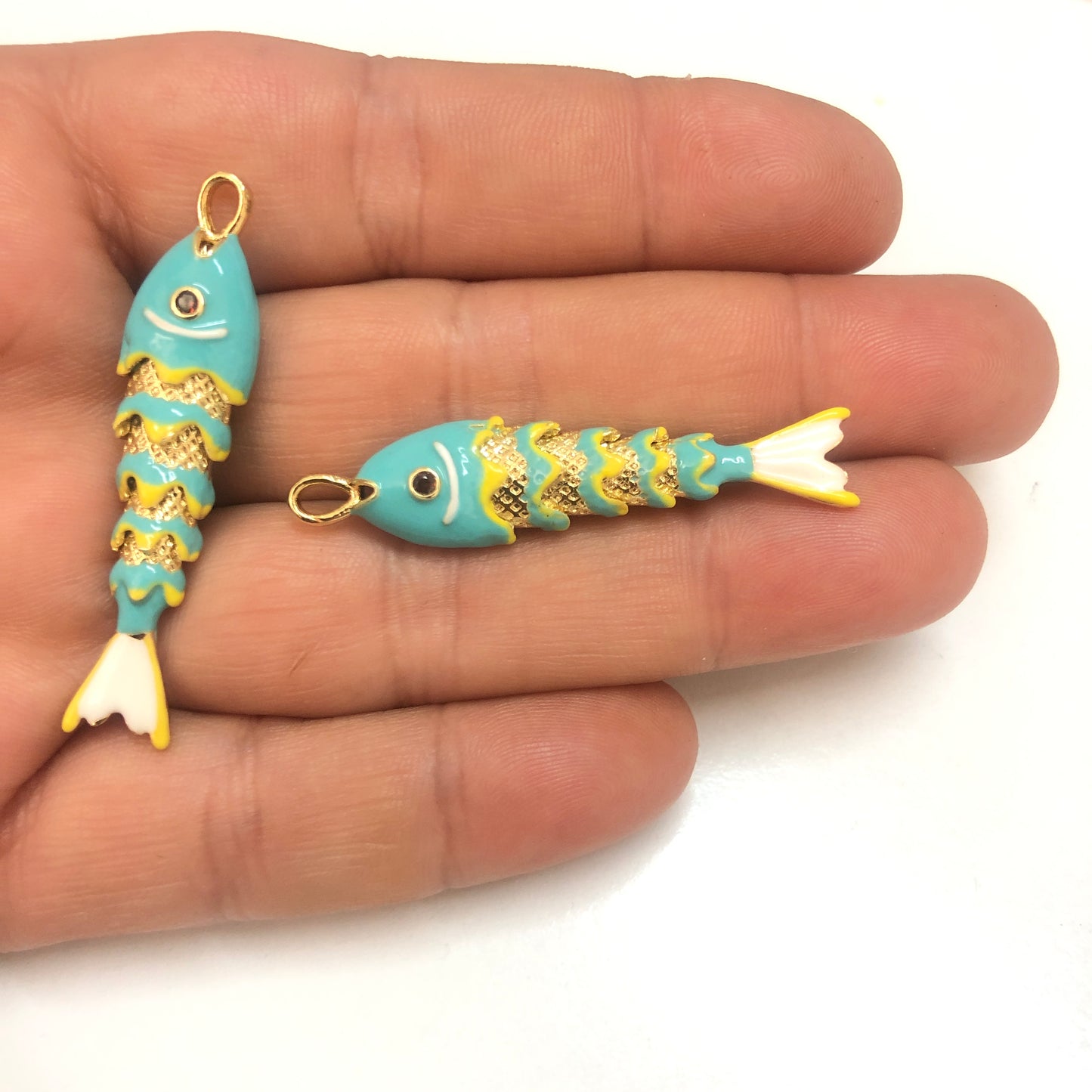 Altın Kaplama Hareketli Balık Büyük Boy -7