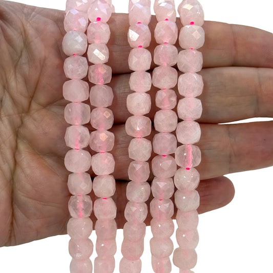 A Kalite Fasetli Küp Kesim Doğal Pembe Kuvars, Yaklaşık Uzunluk – 32.5cm