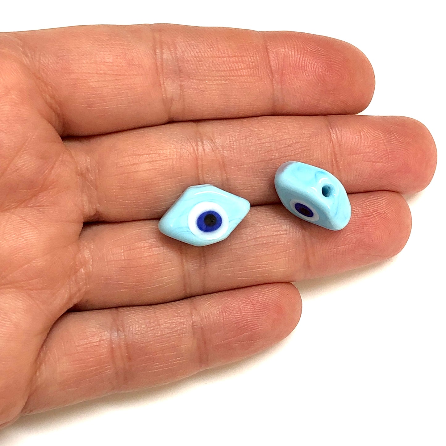 Murano Cam Nazar Göz - Açık Mavi