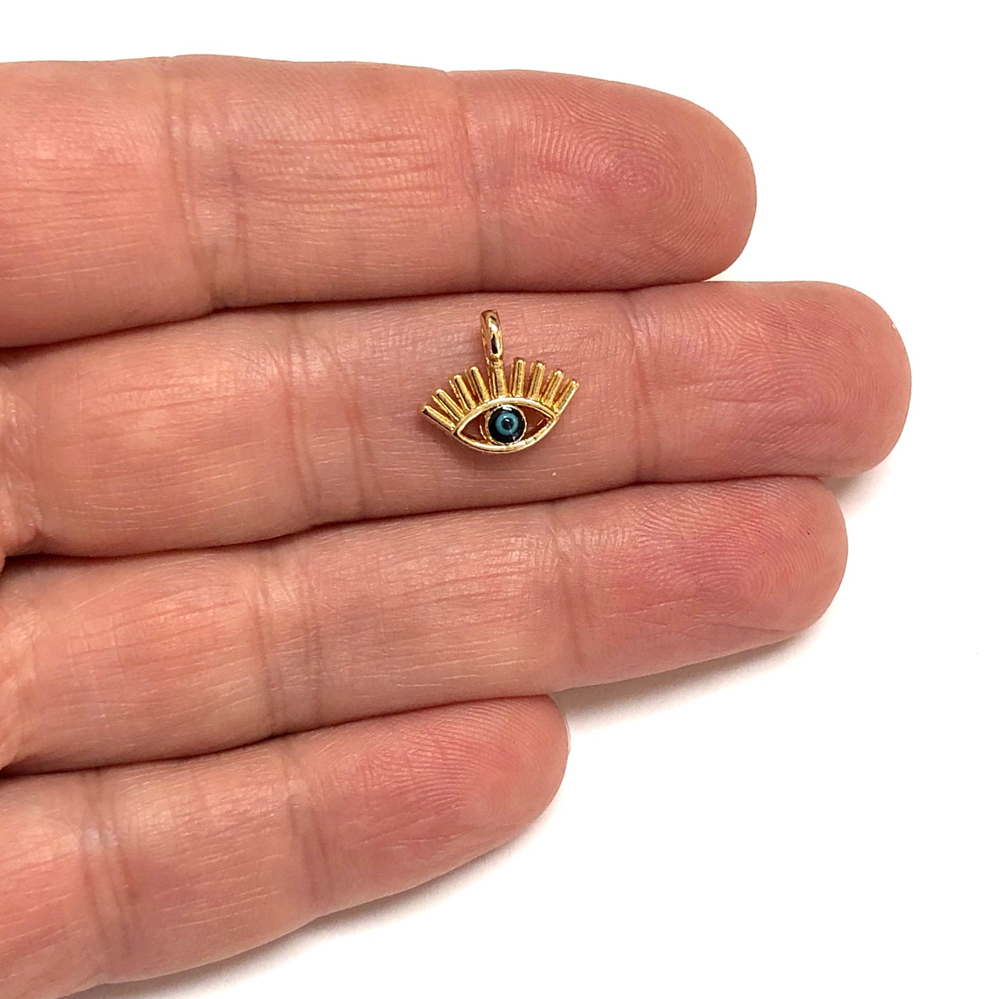 Altın Kaplama Mineli Nazar Göz Sallantı Aparatı - Siyah