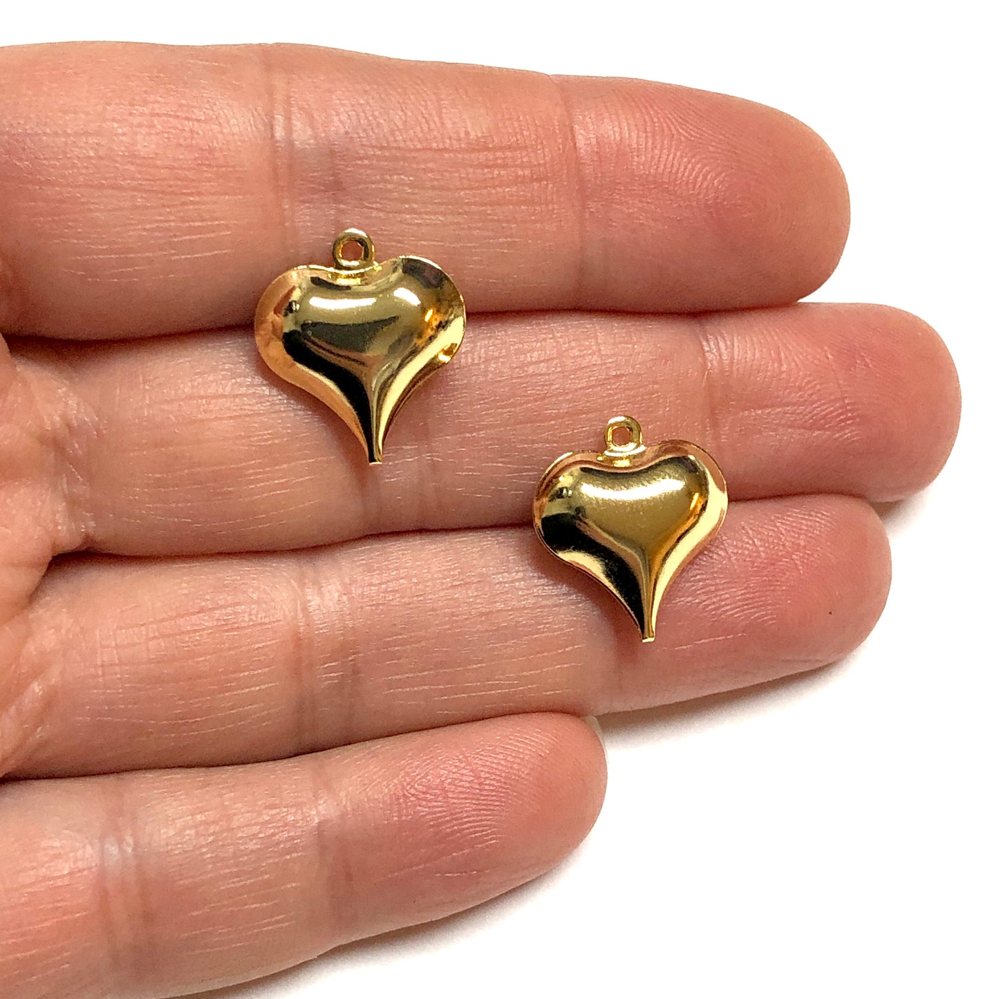 Altın Kaplama 15mm Tombul Kalp Sallantı