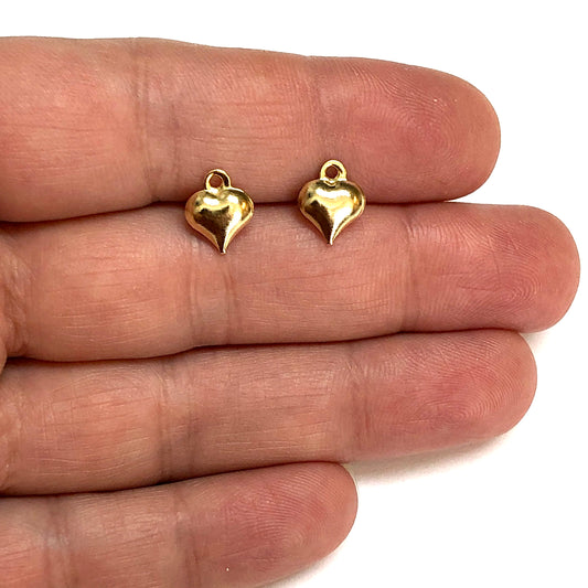 Altın Kaplama 8mm Tombul Kalp Sallantı