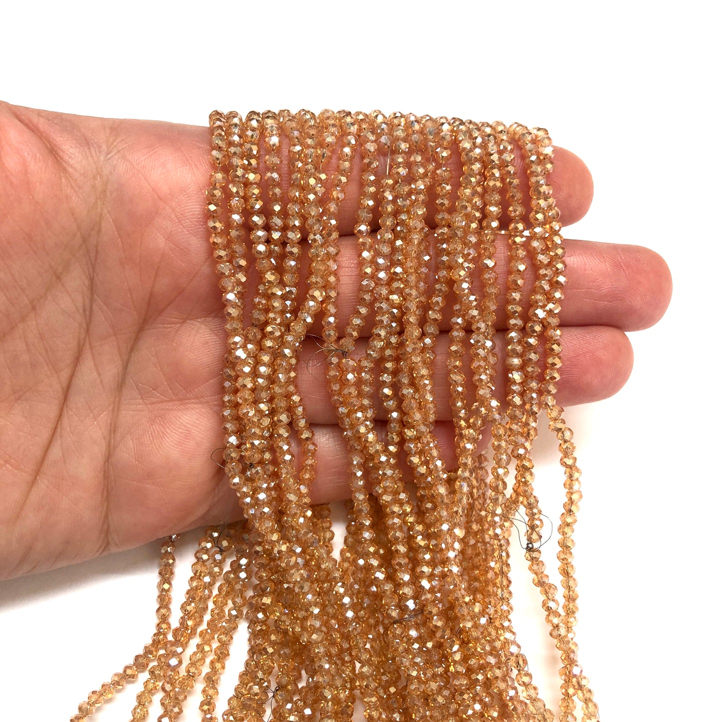 Kristal Boncuk, Çin Kristali-2mm- 44 - Şampanya