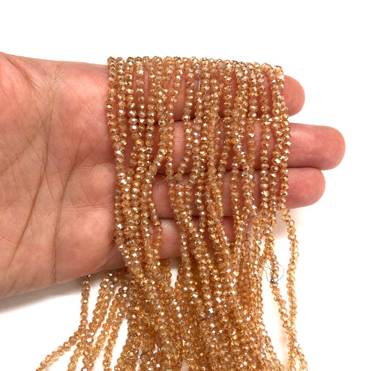 Kristal Boncuk, Çin Kristali-2mm- 44 - Şampanya