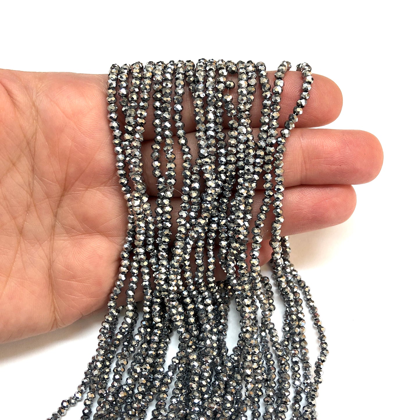 Kristal Boncuk, Çin Kristali-2mm- 41 - Janjan Gümüş