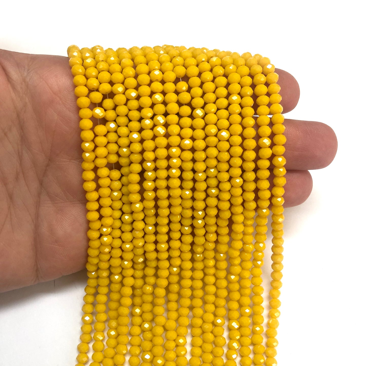 Kristal Boncuk, Çin Kristali-4mm - 5 - Kanarya Sarısı