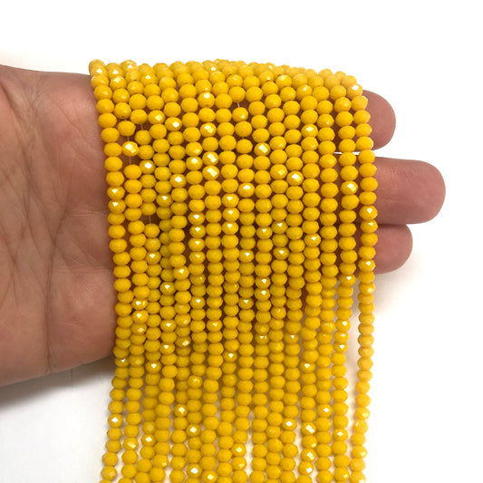 Kristal Boncuk, Çin Kristali-4mm - 5 - Kanarya Sarısı