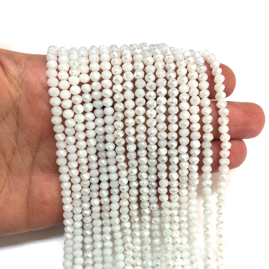 Kristal Boncuk, Çin Kristali-4mm - 7 - Janjan Beyaz