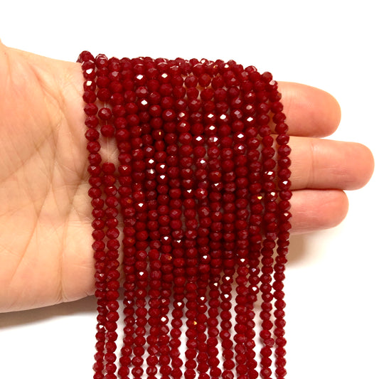 Kristal Boncuk, Çin Kristali-4mm - 10 - Bordo