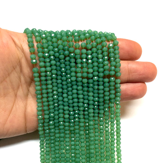 Kristal Boncuk, Çin Kristali-4mm - 11 - Yeşil Turkuaz