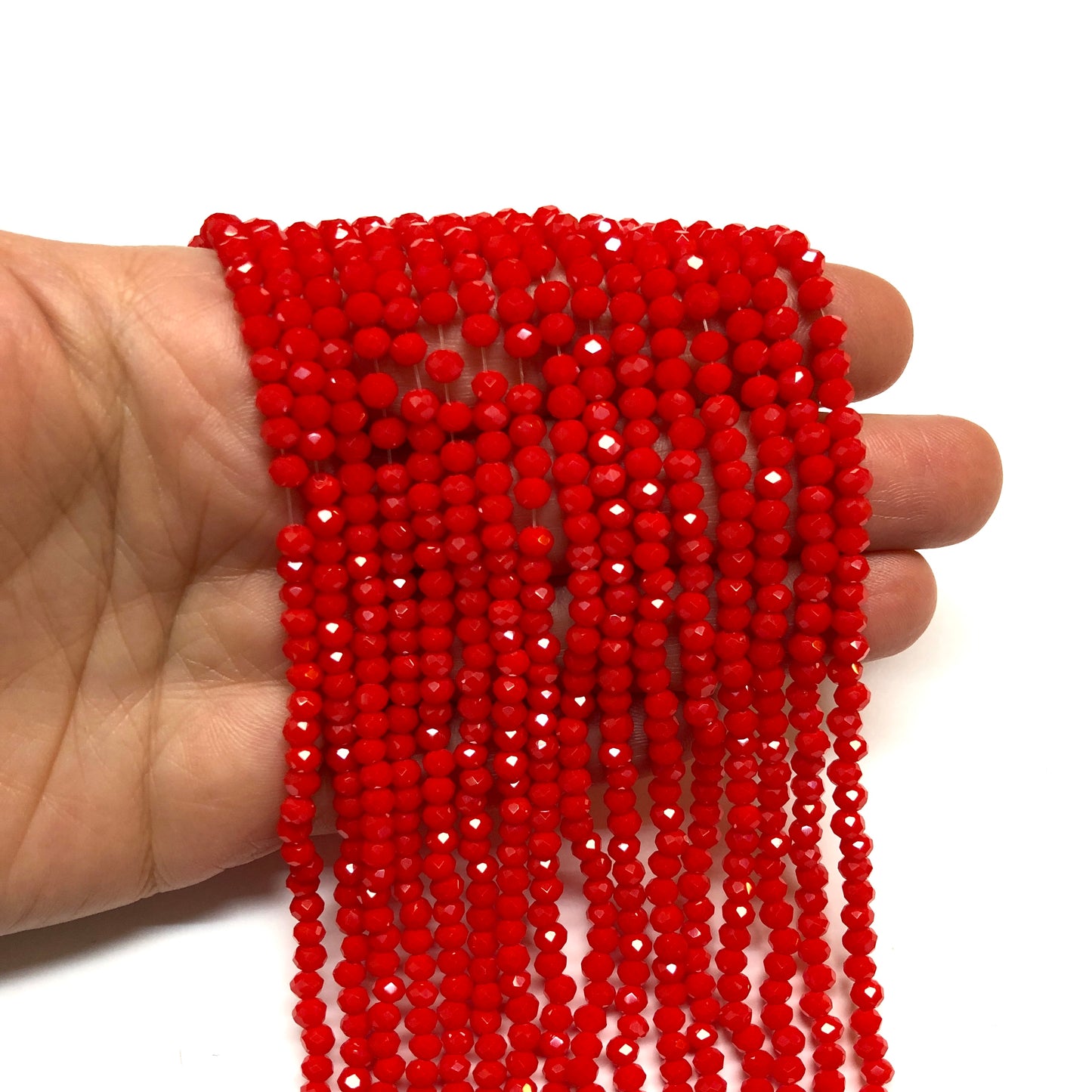 Kristal Boncuk, Çin Kristali-4mm - 12 - Nar Çiçeği