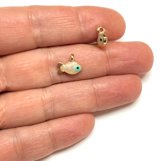 Altın Kaplama Mineli Küçük Balık Sallantı - Sedef