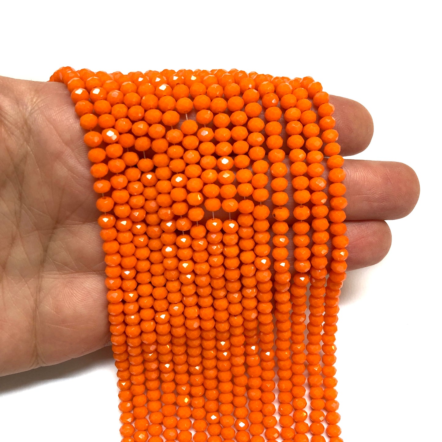 Kristal Boncuk, Çin Kristali-4mm - 15 - Turuncu