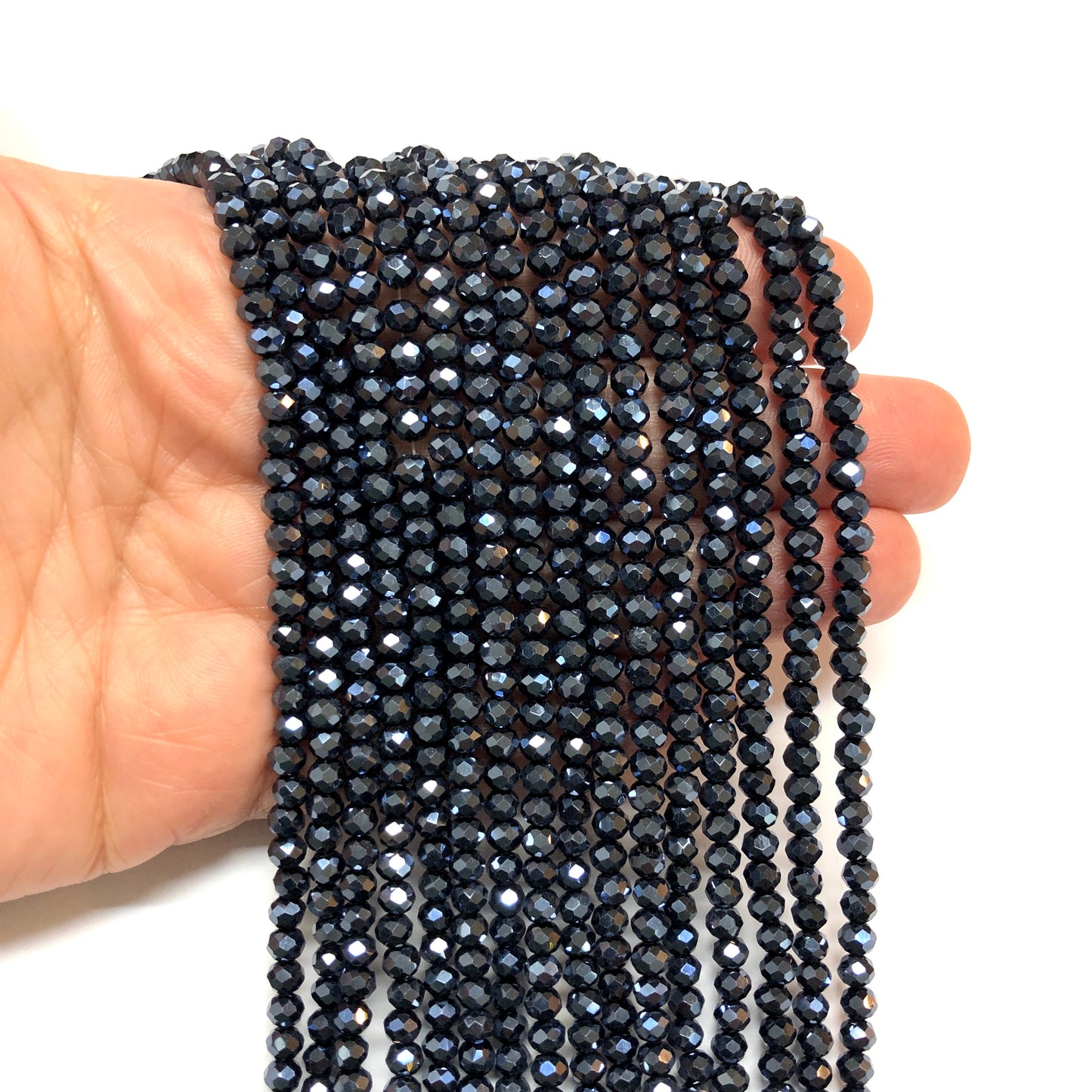 Kristal Boncuk, Çin Kristali-4mm - 20 - Antrasit