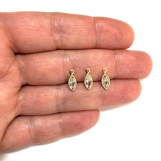 Altın Kaplama Zirkon Taşlı Büyük Mekik Sallantı - Şeffaf