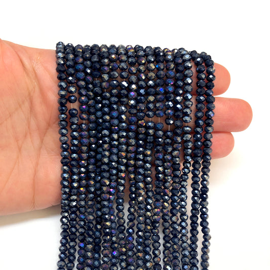 Kristal Boncuk, Çin Kristali-4mm - 23 - Janjan Lacivert