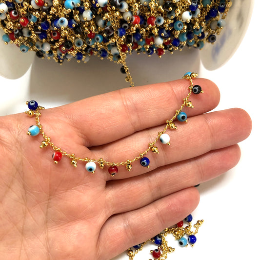 Altın Kaplama 4mm Nazar Zincir