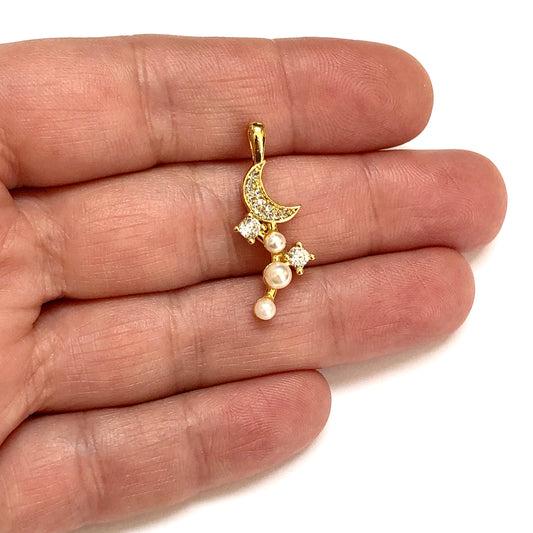 Vergoldete Zirkon-Stein-Perlenkette