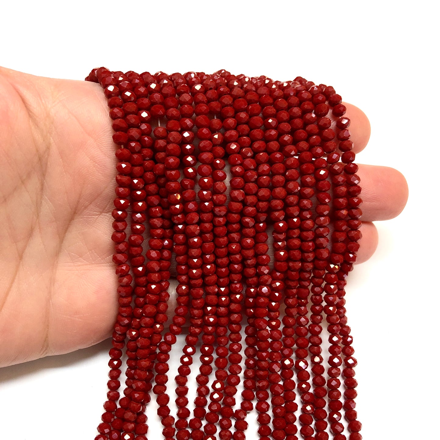 Kristal Boncuk, Çin Kristali-4mm - 26 - Opak Bordo