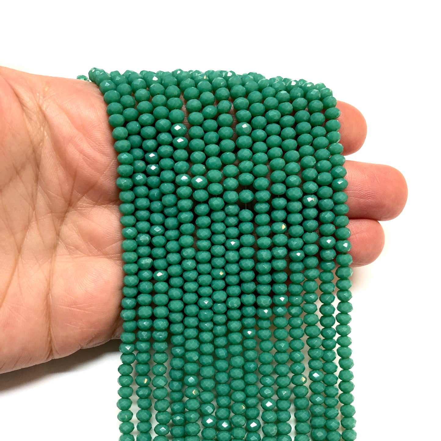 Kristal Boncuk, Çin Kristali-4mm - 28 - Turkuaz Yeşil