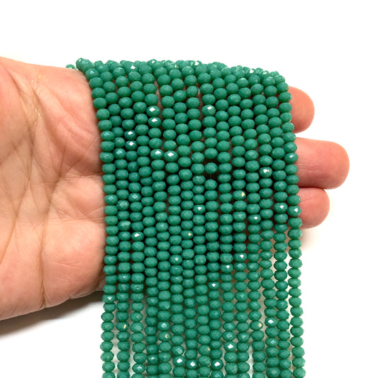 Kristal Boncuk, Çin Kristali-4mm - 28 - Turkuaz Yeşil