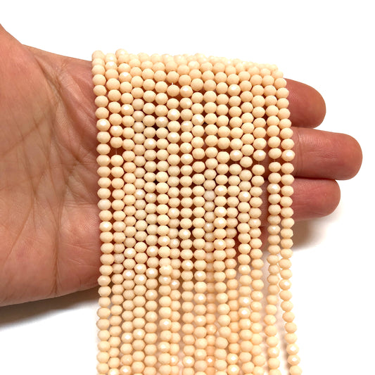 Kristal Boncuk, Çin Kristali-4mm - 29 - Krem