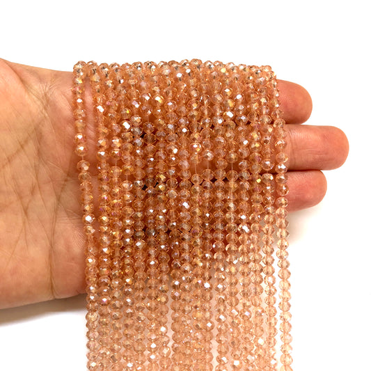 Kristal Boncuk, Çin Kristali-4mm - 30 - Şeffaf Gül Kurusu