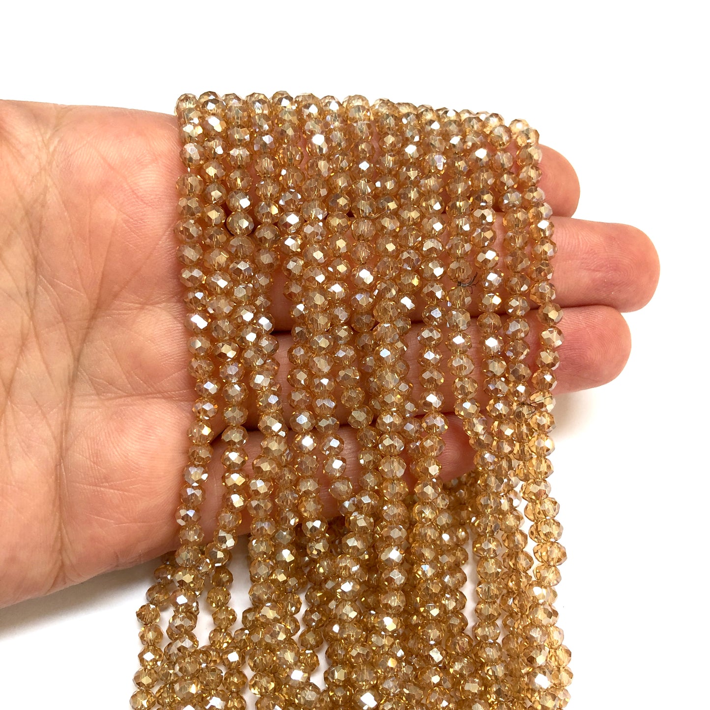 Kristal Boncuk, Çin Kristali-4mm - 31 - Janjanlı Şampanya