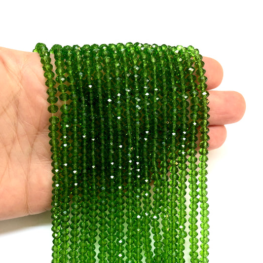 Kristal Boncuk, Çin Kristali-4mm - 32 - Şeffaf Yeşil