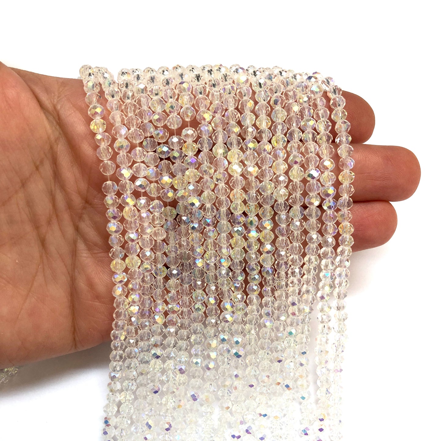 Kristal Boncuk, Çin Kristali-4mm - 36 - Şeffaf Janjan