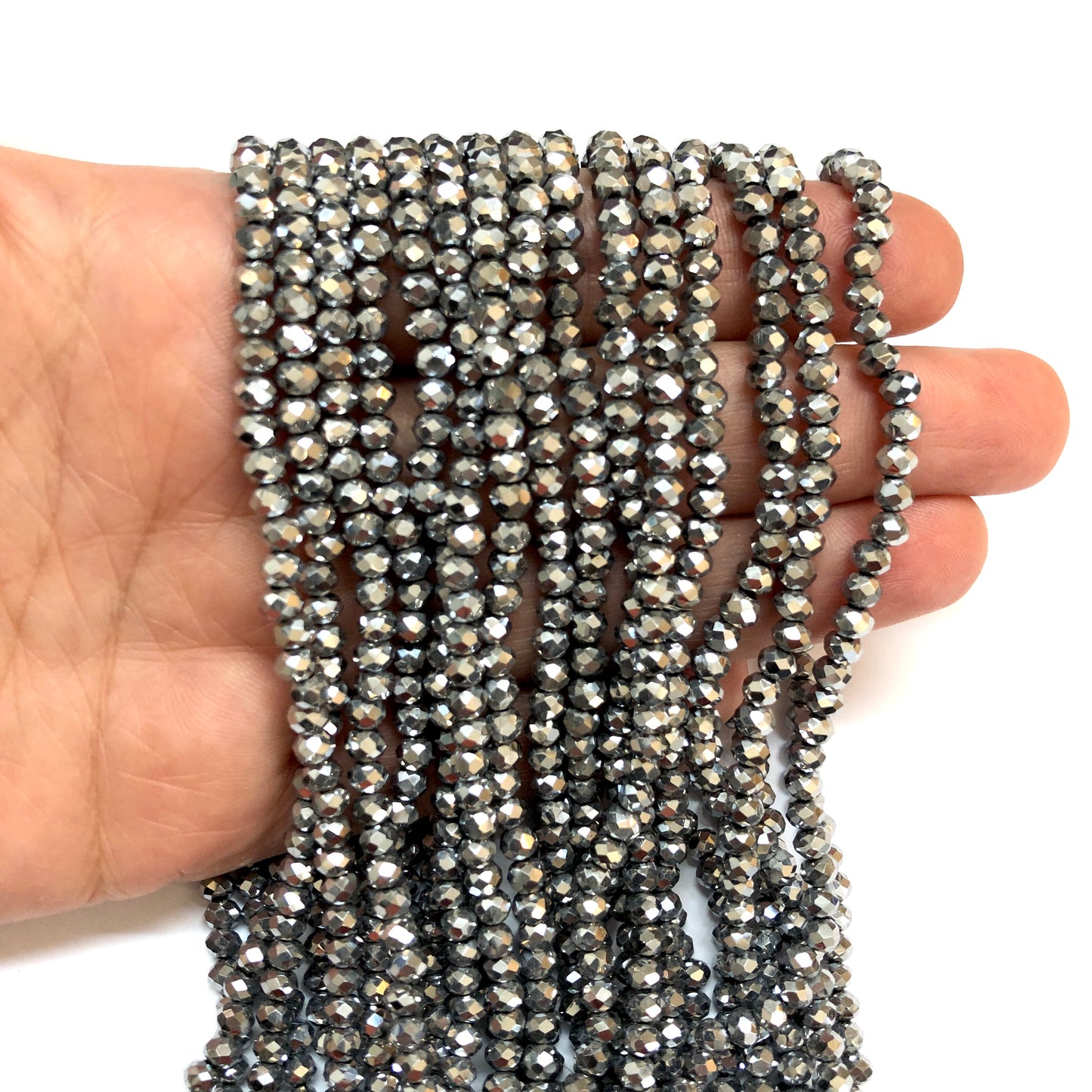 Kristal Boncuk, Çin Kristali-4mm - 38 - Janjan Gümüş