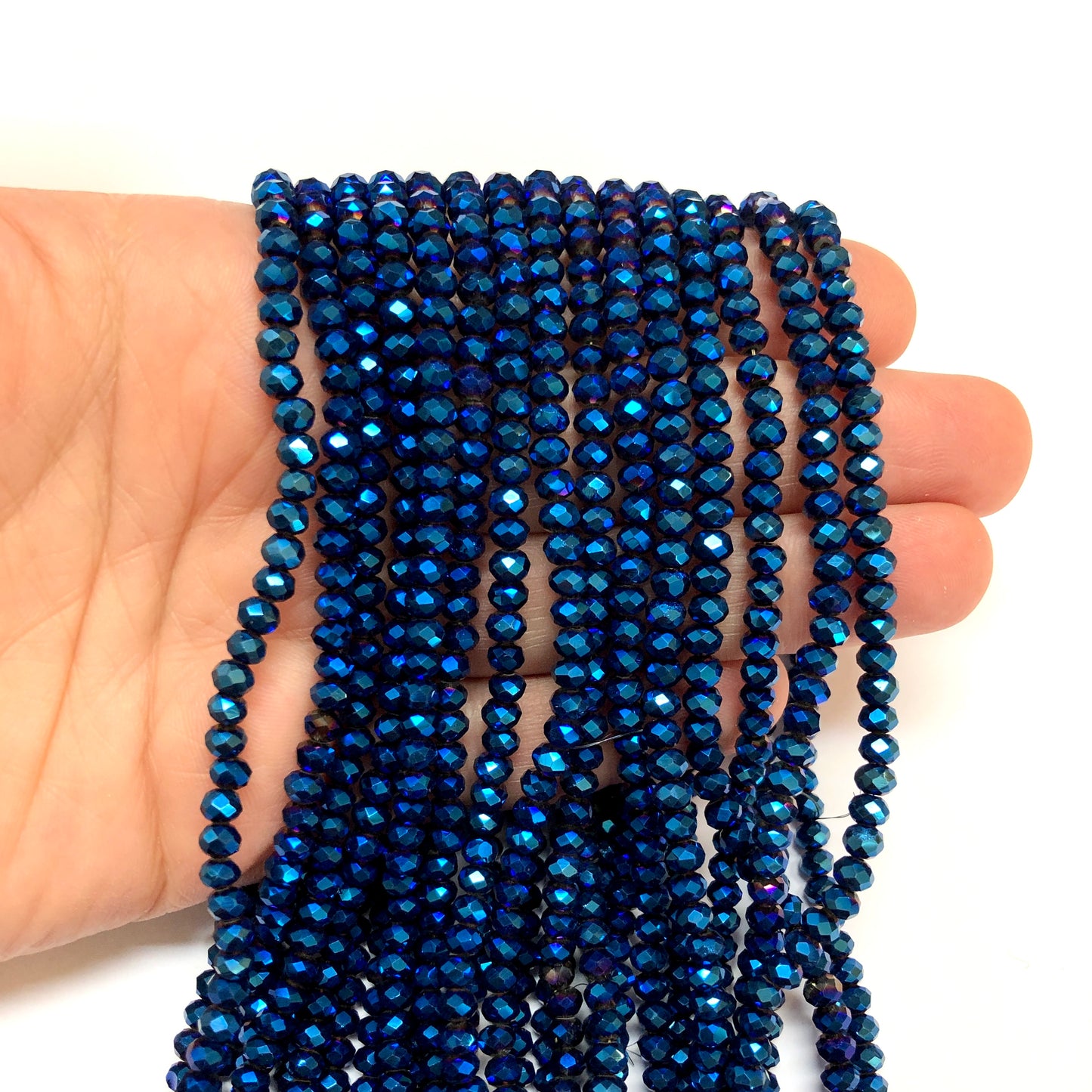 Kristal Boncuk, Çin Kristali-4mm - 40 - Janjan Lacivert