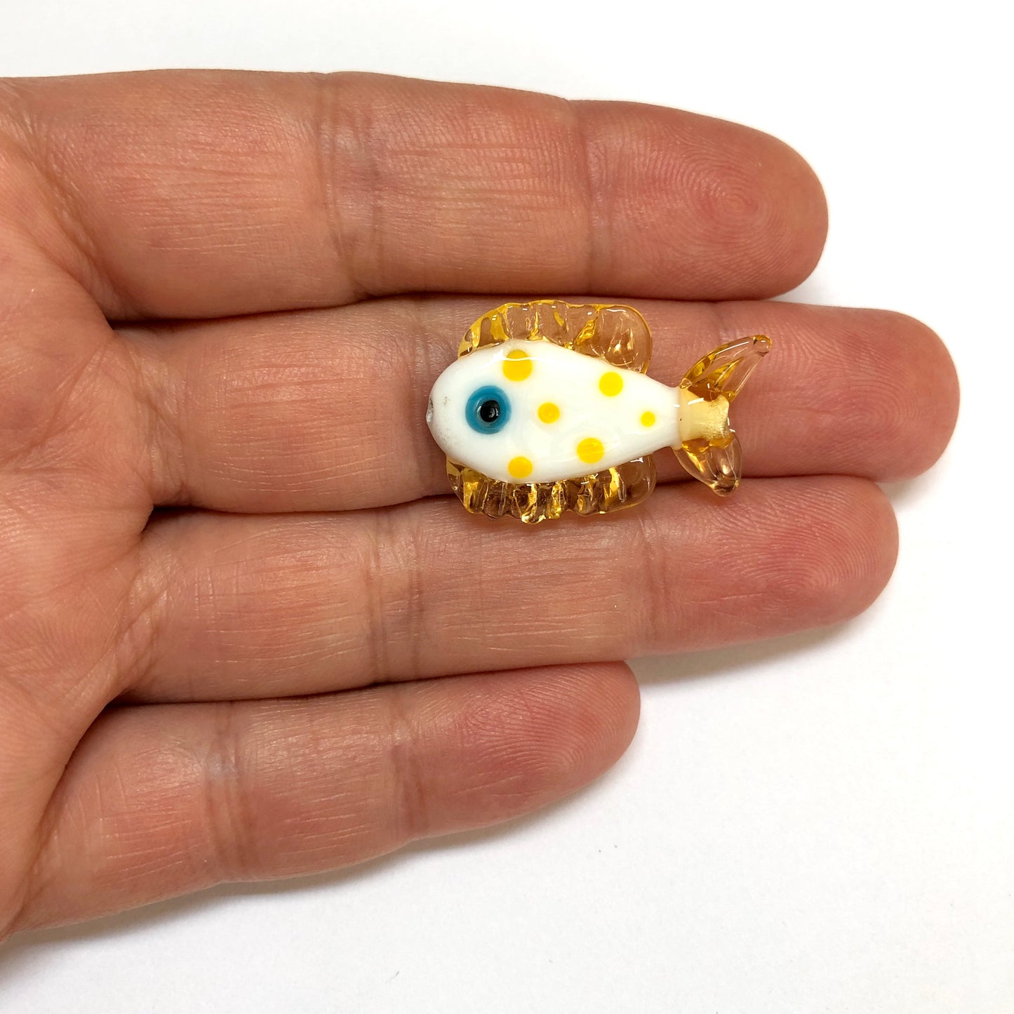 Murano Cam Benekli Balık - Sarı