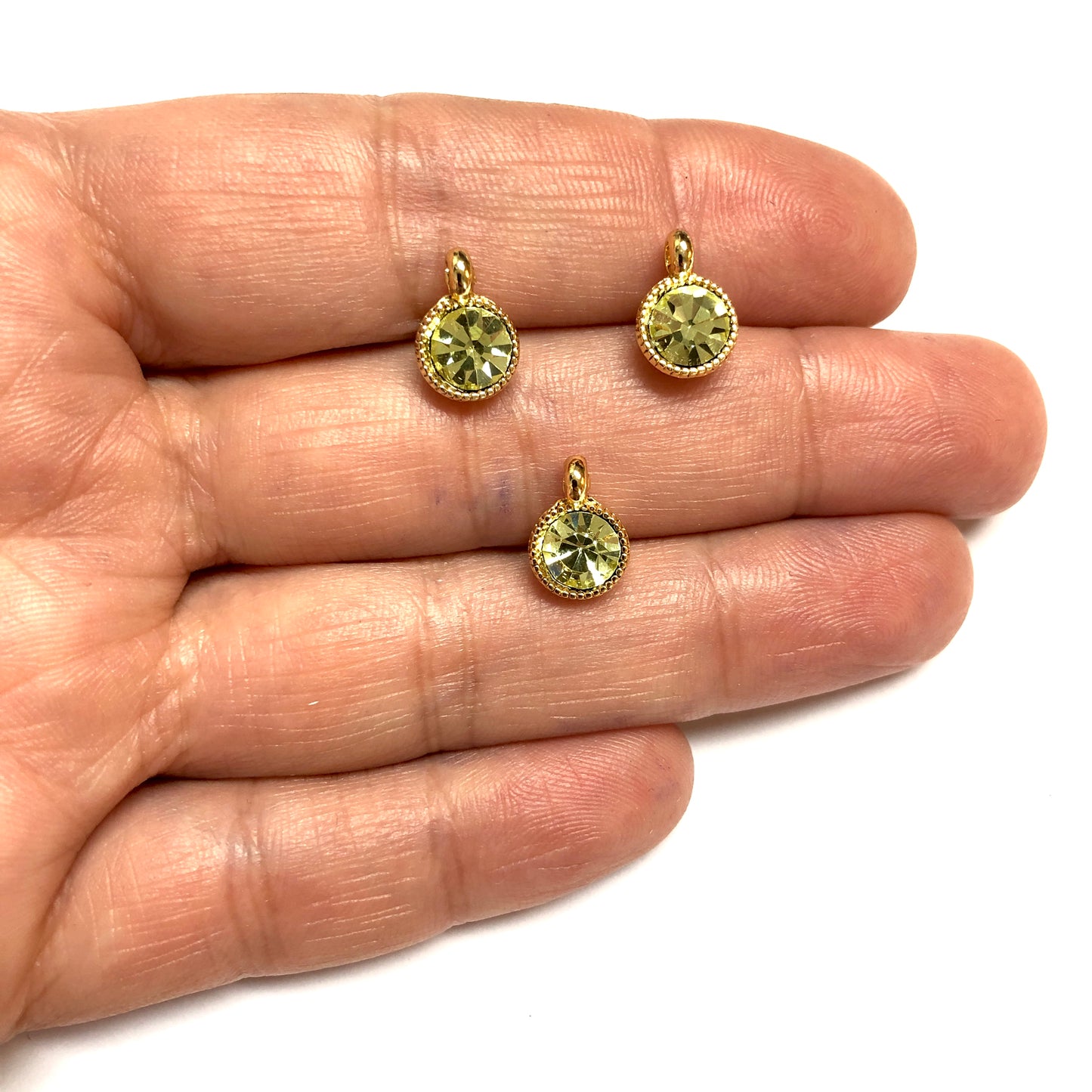 Altın Kaplama Swarovski Taşlı Sallantı Aparatı - Açık sarı