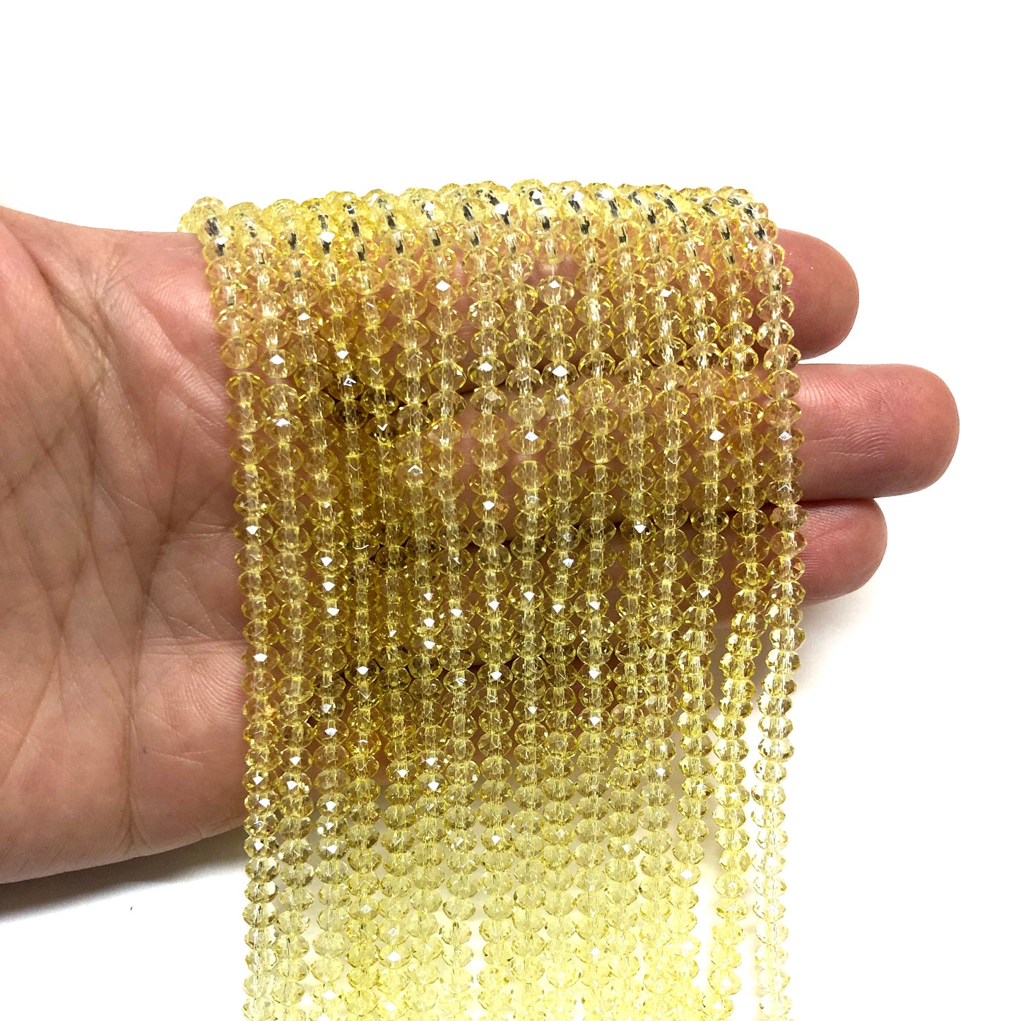 Kristal Boncuk, Çin Kristali-4mm - 45 - Şeffaf Sarı