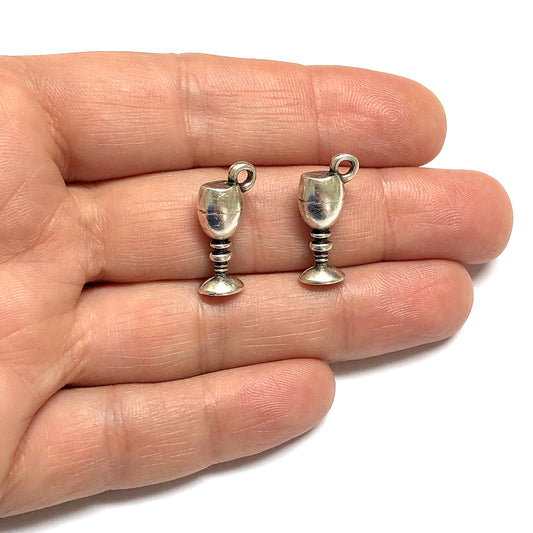 Antik Gümüş Kaplama Kadeh - 1