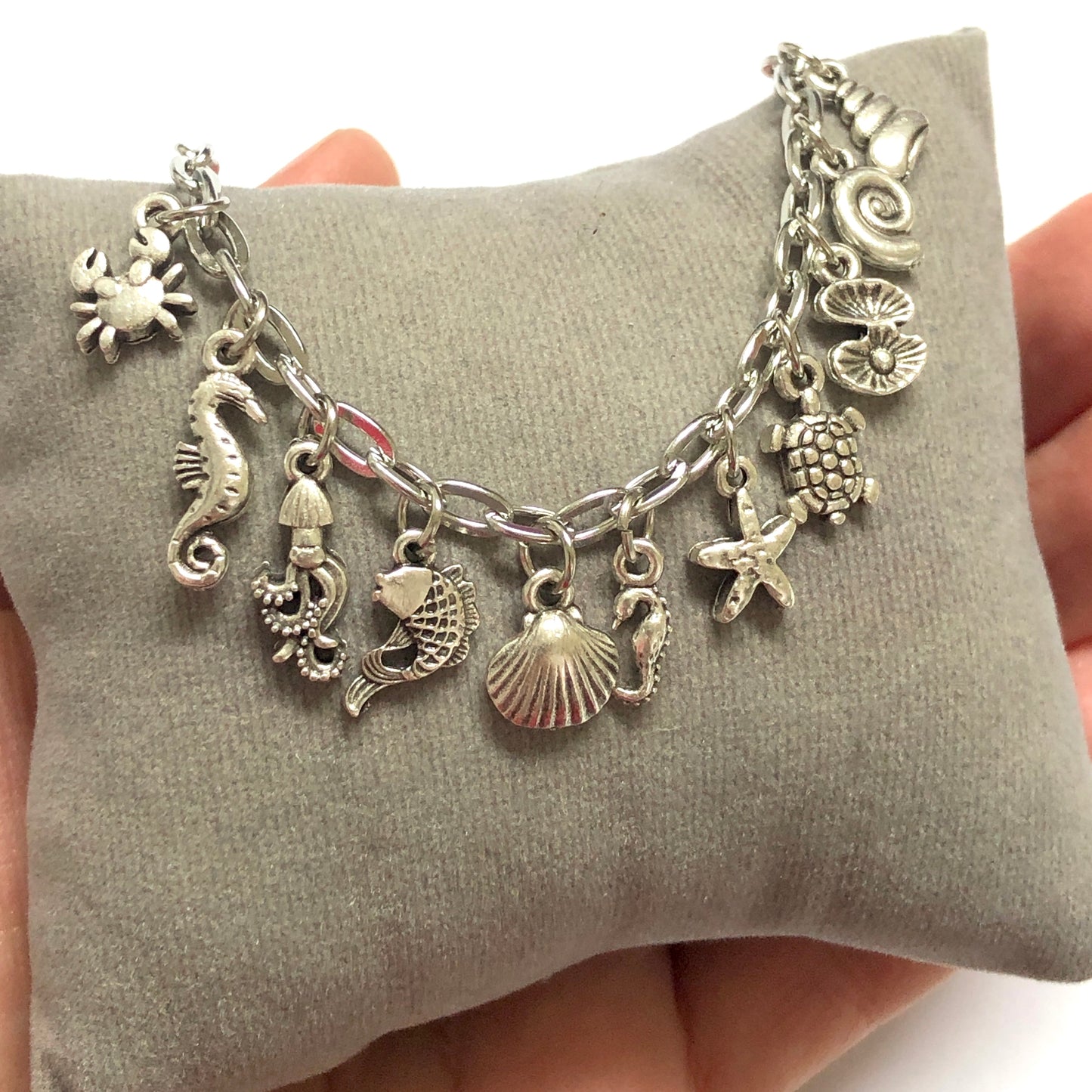 Antik Gümüş Kaplama Deniz Salyangozu - 1