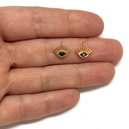 Gold Plated Zircon Stone Evil Eye Eye Shaking Apparatus